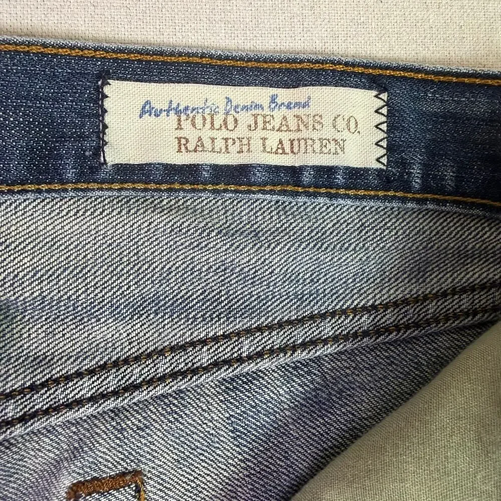 Vtg Y2K Polo Ralph Lauren Jeans Colton Bootcut Men's 36x32 Low Rise Distressed
